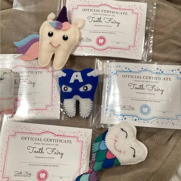 Handcrafted Tooth Fairy Pillows CHOOSE ONE w/ certificate - Picture 3 of 10